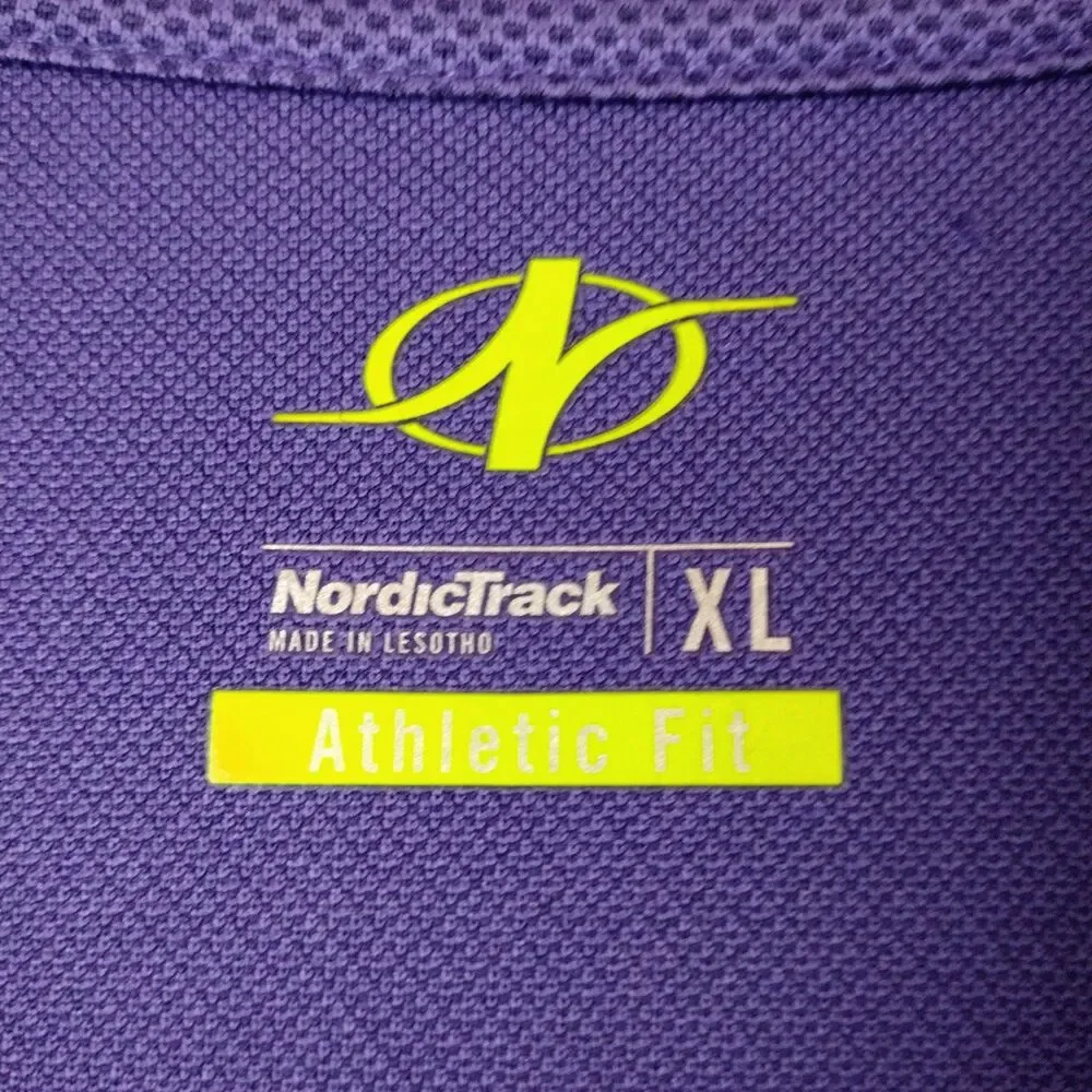 NordicTrack Mens XL Purple Athletic Fit Performance Polo Shirt Short Sleeve Golf
